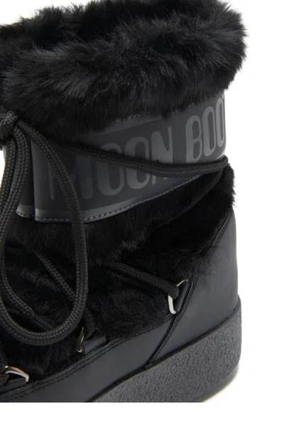 Moon Boot Ltrack Quilted Shell And Faux Leather Snow Boots In Black