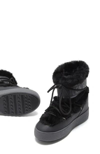 Moon Boot Ltrack Quilted Shell And Faux Leather Snow Boots In Black