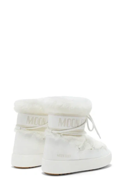 Moon Boot Ltrack Monaco Faux Fur-trimmed Shell And Faux Leather Snow Boots In White