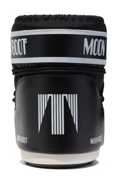 Moon Boot Black Icon Low Nylon Boots In Multi