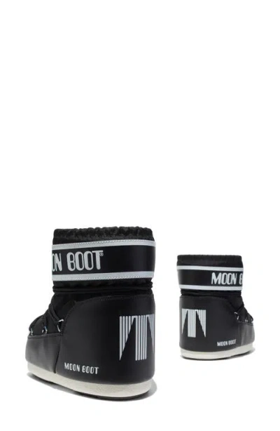 Moon Boot Black Icon Low Nylon Boots In Multi