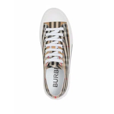 Burberry Cotton Sneaker With Vintage Check Pattern In Multi