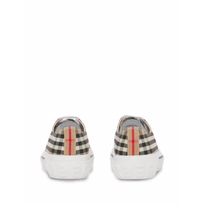 Burberry Cotton Sneaker With Vintage Check Pattern In Multi