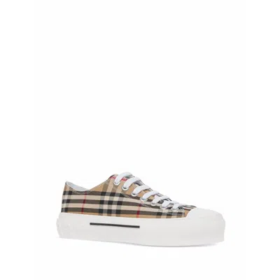 Burberry Cotton Sneaker With Vintage Check Pattern In Multi