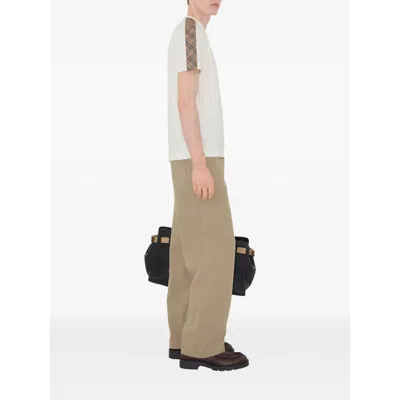 Burberry Checked Cotton-jersey T-shirt In Neutrals