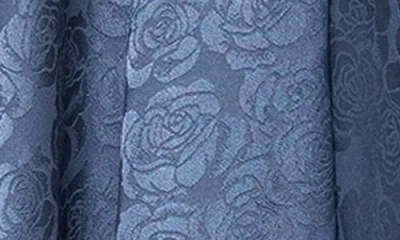 Blondie Nites Jaquard Strapless Gown In Blue