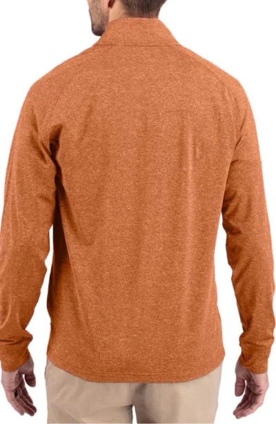 Cutter & Buck Adapt Heather Quarter Zip Pullover In Brown