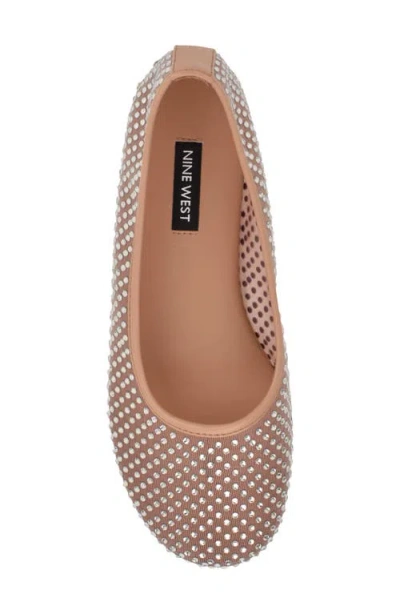 Nine West Burnne Studded Mesh Flat In Brown