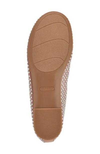 Nine West Burnne Studded Mesh Flat In Brown