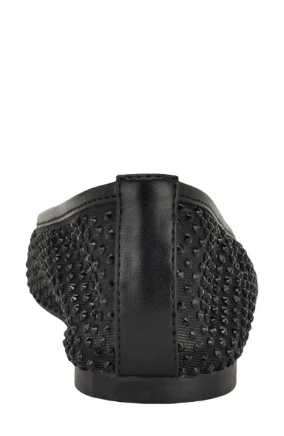 Nine West Burnne Studded Mesh Flat In Black