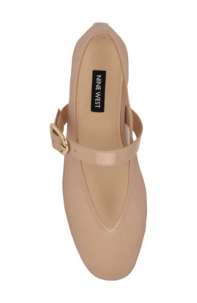 Nine West Vanceen Mary Jane Flat In Neutral