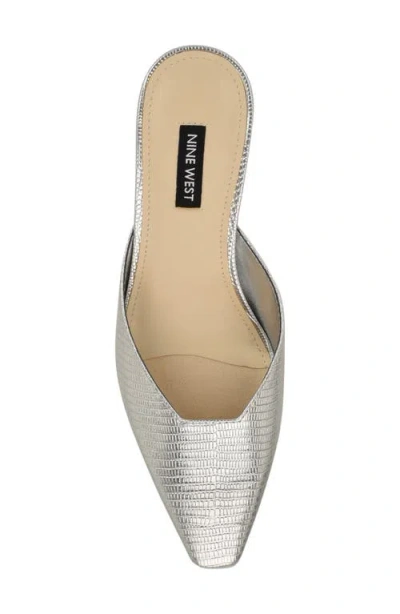 Nine West Camenla Mule In Silver