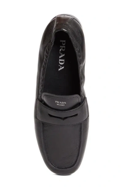 Prada Soft Penny Loafer In Black