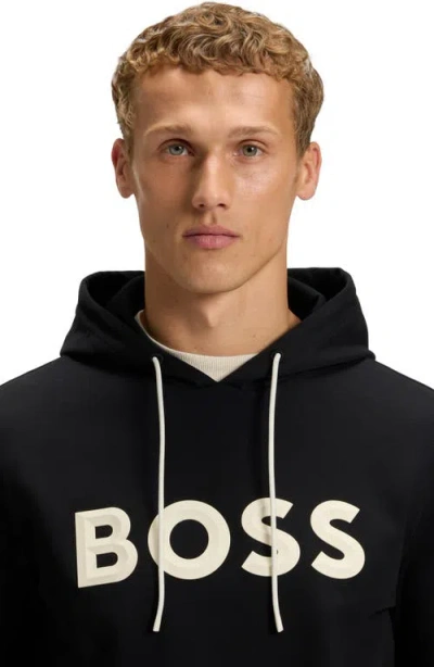 Hugo Boss Boss Soody Zone Logo Hoodie In Black