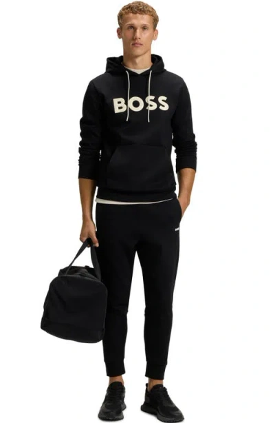 Hugo Boss Boss Soody Zone Logo Hoodie In Black