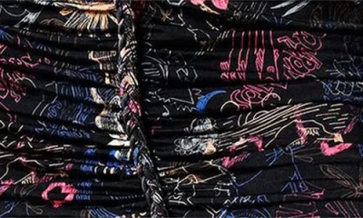 Desigual Graffiti Print Body-con Minidress In Black