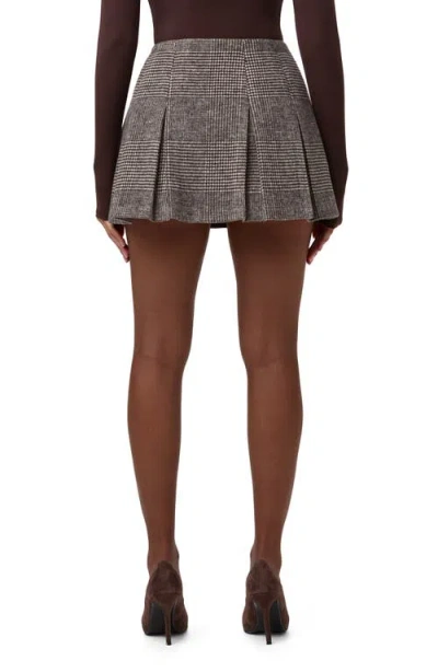 Naked Wardrobe Glen Plaid Pleated Miniskirt In Gray