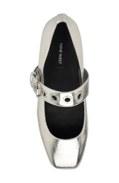 Nine West Kebba Mary Jane Flat In Silver