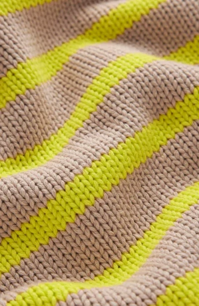 Boden Lucy Stripe Chunky Crop Cotton Sweater In Brown