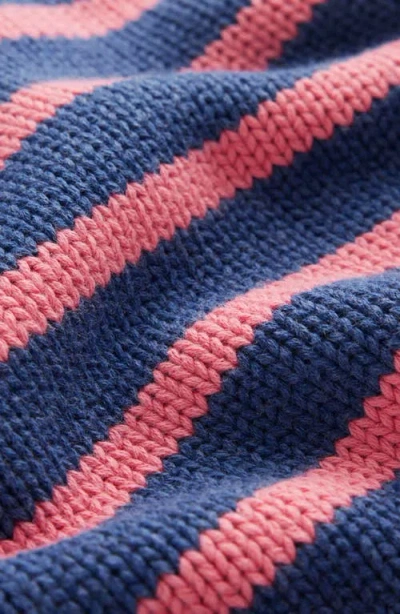 Boden Lucy Stripe Chunky Crop Cotton Sweater In Blue