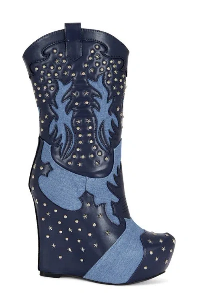 Azalea Wang Callia Platform Western Boot In Multi