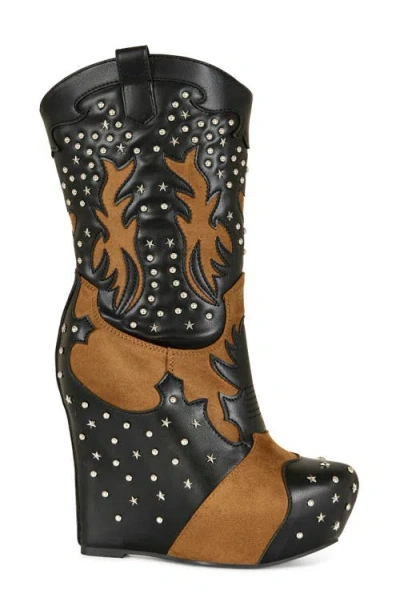 Azalea Wang Callia Platform Western Boot In Multi