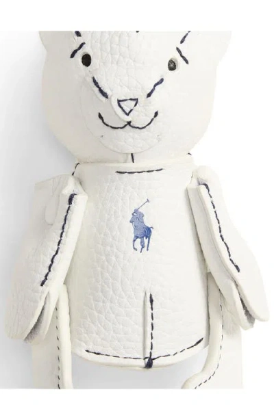 Polo Ralph Lauren Pebble Leather Polo Bear Charm In White