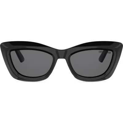 Dior Midnight B3i 54mm Cat Eye Sunglasses In Black