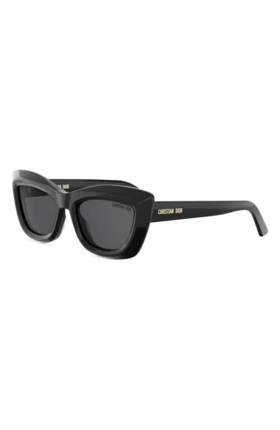 Dior Midnight B3i 54mm Cat Eye Sunglasses In Black