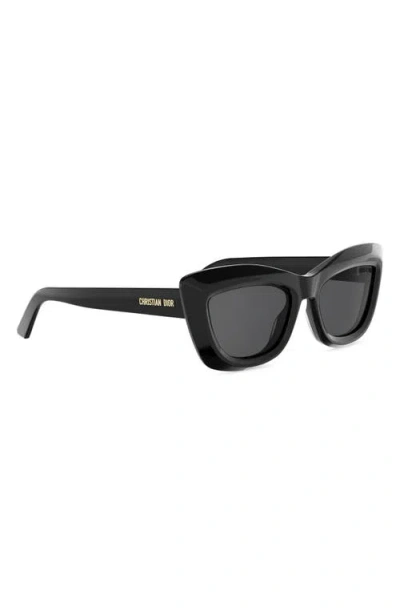 Dior Midnight B3i 54mm Cat Eye Sunglasses In Black