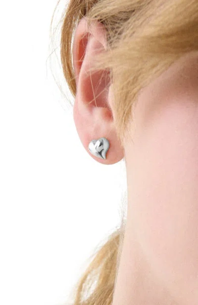 Kate Spade New York Amour Heart Stud Earrings In Silver