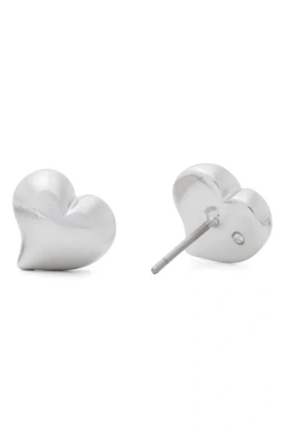 Kate Spade New York Amour Heart Stud Earrings In Silver