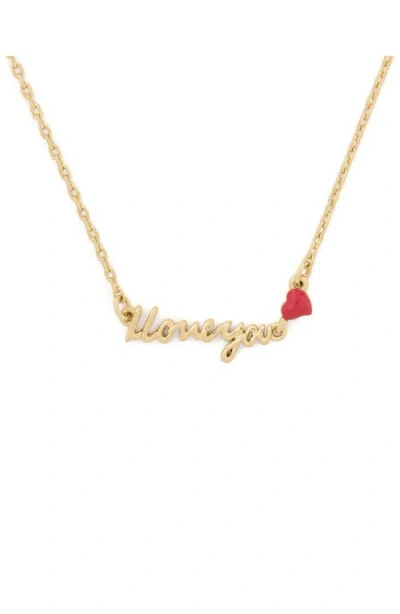 Kate Spade New York I Love You Pendant Necklace In Gold