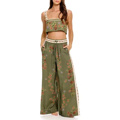 Agua Bendita Janis Drawstring Wide-leg Pants In Multi