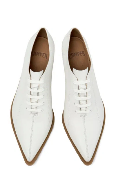Camper Anita Pointed Toe Lace-up Sneaker In White