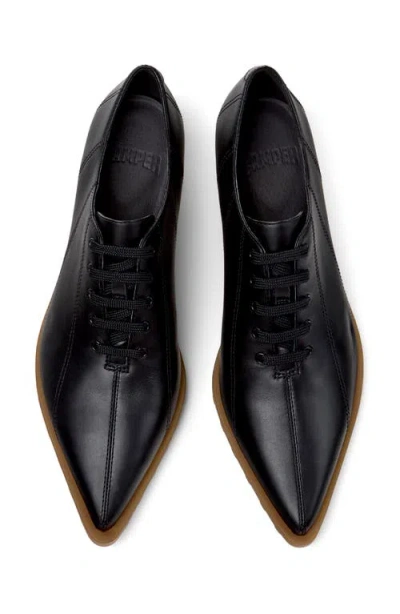 Camper Anita Pointed Toe Lace-up Sneaker In Black