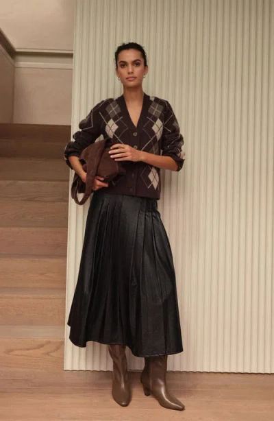 Next Argyle Wool Cardigan In Multi