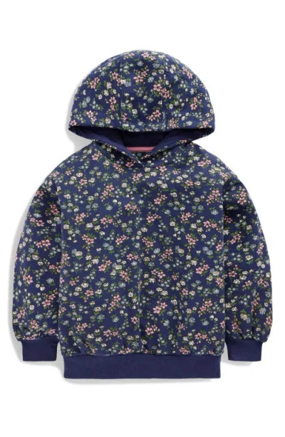 Mini Boden Kids' Print Hoodie In Blue