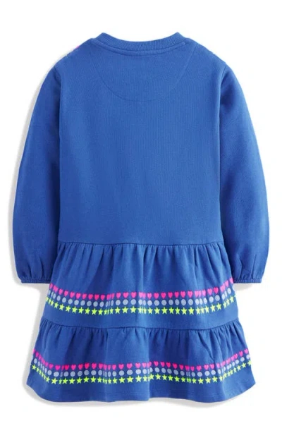 Mini Boden Kids' Drop Waist Sweatshirt Dress In Blue