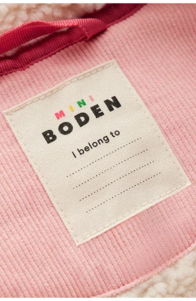 Mini Boden Kids' Cozy Mixed Media Puffer Jacket In Blue