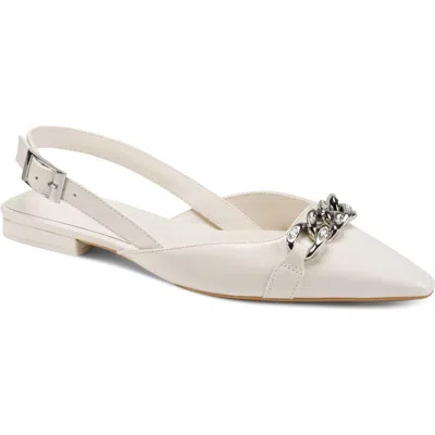 Dkny Cosetta Slingback Pointed Toe Flat In White