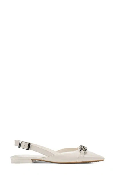 Dkny Cosetta Slingback Pointed Toe Flat In White
