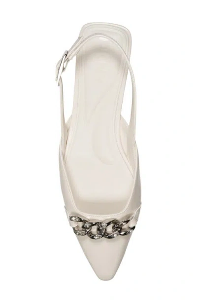 Dkny Cosetta Slingback Pointed Toe Flat In White
