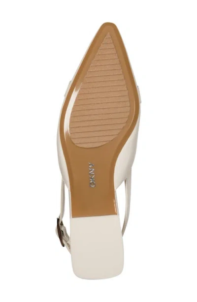 Dkny Cosetta Slingback Pointed Toe Flat In White