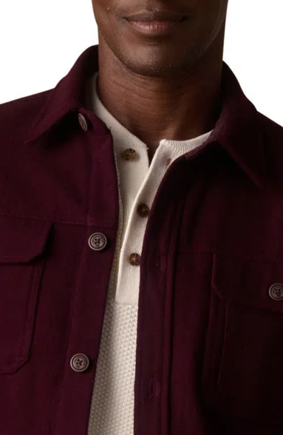 The Normal Brand Brightside Flannel Lined Workwear Jacket In Burgundy