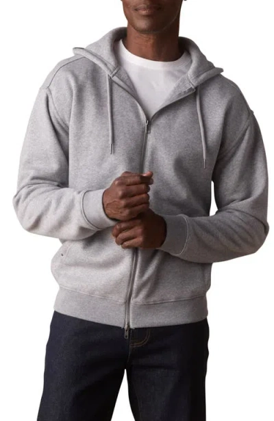 The Normal Brand Fleece Zip Hoodie In Gray