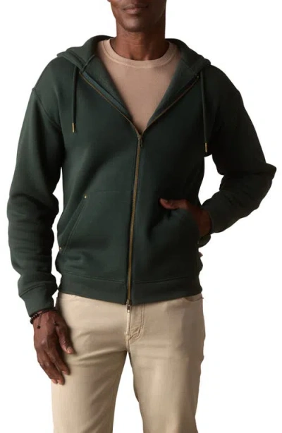 The Normal Brand Fleece Zip Hoodie In Green