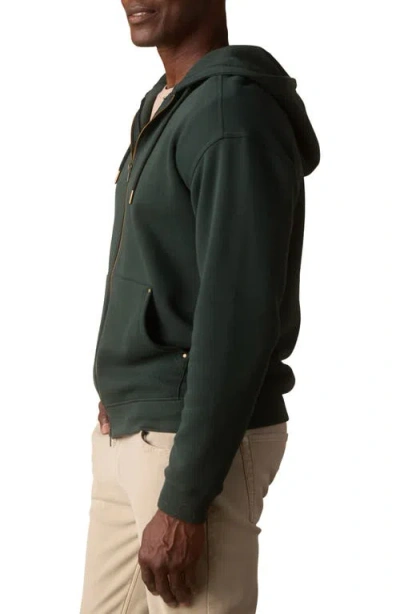 The Normal Brand Fleece Zip Hoodie In Green