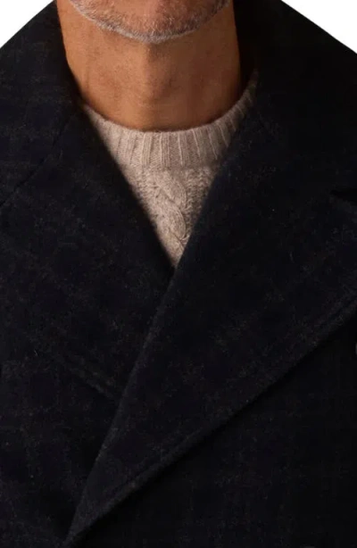 The Normal Brand Lan Windowpane Plaid Peacoat In Blue