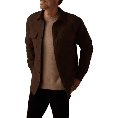 The Normal Brand Heavyweight Cotton Flannel Button-up Overshirt In Brown